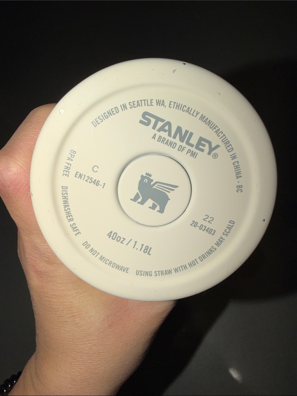 Stanley 40 oz Tumbler (Cream with Gray Accents) - Picture 3 of 6